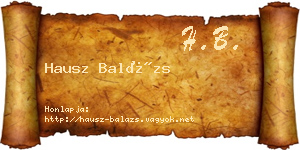 Hausz Balázs névjegykártya